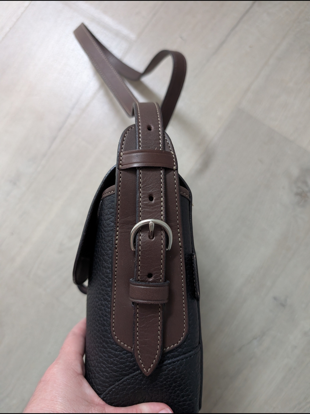 Dooney & Bourke Brown and Black Pebbled Leather Crossbody - Picture 5 of 14